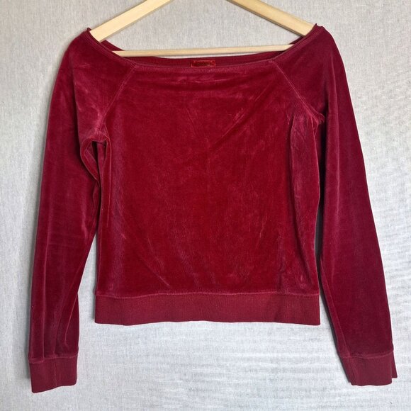 💙 Vintage Express Velour Long Sleeve Tee Size M Y2K 2000s 90s Preppy Fall Stree - Picture 7 of 7